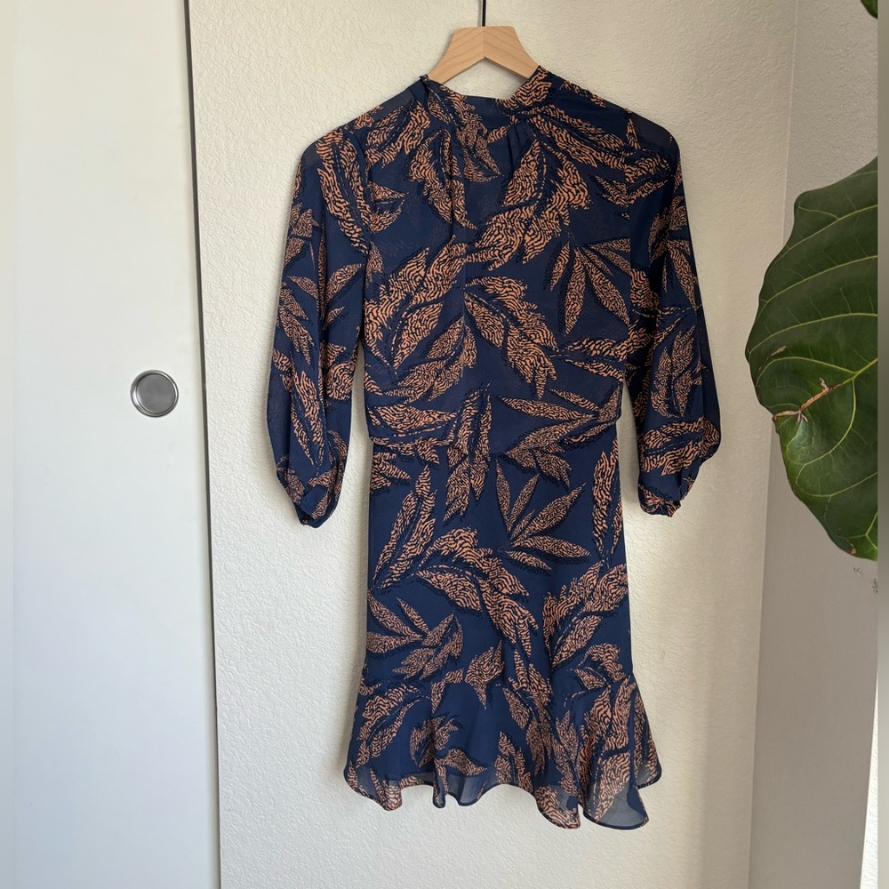 Blue and orange floral dress